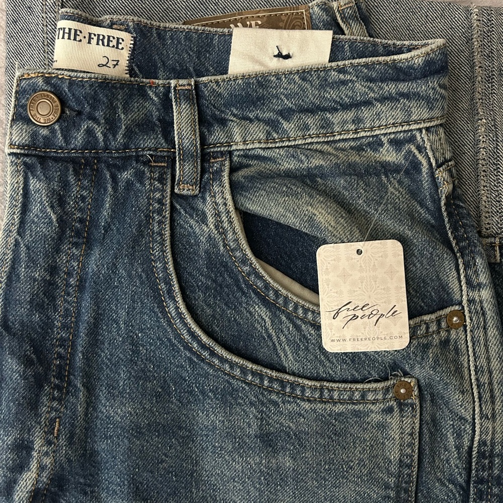 Free People Low Rise Cuffed Boyfriend jeans